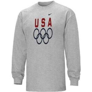  Nike USA Olympic Team Youth Ash 5 Rings Long Sleeve T 