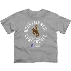 Wyoming Cowboys Youth Conference Stamp T Shirt   Ash  
