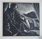 SALE CLARE LEIGHTON Woodcut Print 1929 SUNRISE ANDES