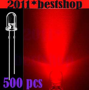 500 pcs 5mm 10000 mcd Round Red Superbright Led lamp  