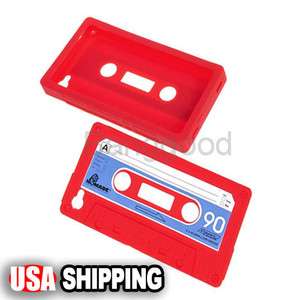   Protective Retro Cassette Tape Silicon Case Cover for iPhone 4S 4G Red