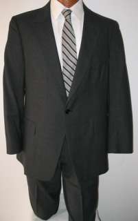 this listing is for a very nice single breasted gray wool suit by 