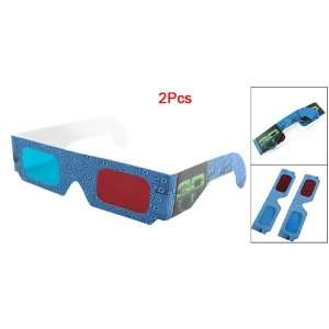   Frame Red Blue Lens 3D Movie Anaglyph Glasses 2Pcs Electronics