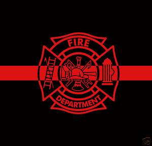Thin Red Line   T Shirt   Fire Fighter   Maltese Cross  