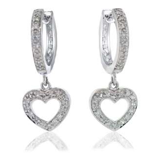 25cttw SI GH Diamond 14k White Gold Heart Earrings  