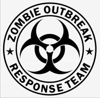 ZOMBIE OUTBREAK RESPONSE TEAM Bio Hazard Decal Sticker macbook 