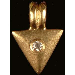  Gold Yoni with Diamond Bindu Pendant   18 K Gold 
