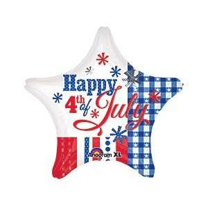 Star Shaped Fourth 4th of July 19 Mylar Foil Balloon Patriotic Party 
