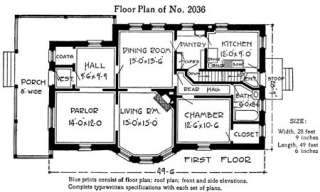 Arts & Crafts Mission Bungalow 150 Original Floor Plans  