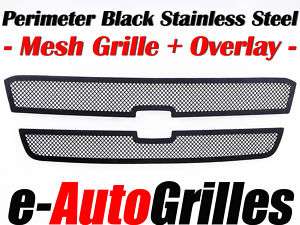 03 05 Chevy Silverado Black Overlay Mesh Billet Grille  