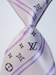 New Classic Stripes Light Purple JACQUARD WOVEN Silk Mens Tie Necktie 