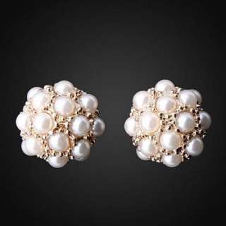 ARINNA Gorgeous Multi Pearl Gold GP Pierced Earrings  