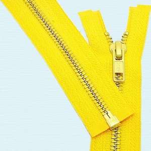  30 Medium Weight Jacket Zipper YKK #5 Brass ~ Separating 