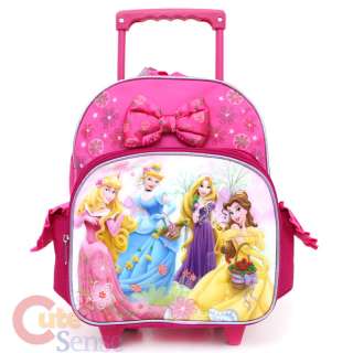 Disney Princess w/Tangled School Roller Backpack 12 Medium Bag w/Rose 