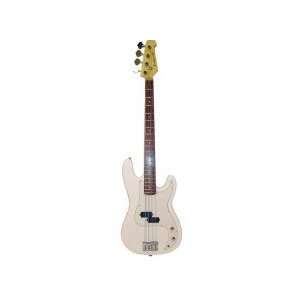  43 inch Transparent white electric bass with belt 