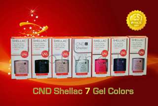CND Shellac UV Gel Colors Kit   Base Top coat SET OF 7  