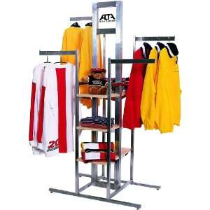  44L x 24W x 72H Cross Merchandising 4 Way Rack /Satin 