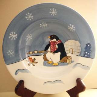 Canterbury Potteries Ltd Polar Party Penguin Large Rim Soup Bowl 