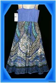 NEW WOMENS MILLE GABRIELLE BLUE LEOPARD/PAISLEY SUNDRESS SIZE SMALL $ 