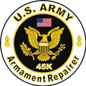  United States Army MOS 45K Armament Repairer Decal Sticker 