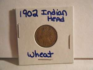 1902 INDIAN HEAD WHEAT PENNY U.S. COIN  