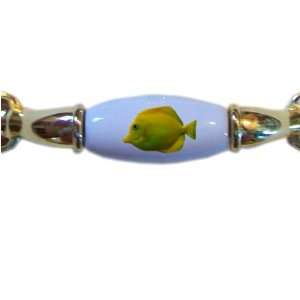 Yellow Tang Tropical Fish BRASS DRAWER Pull Handle