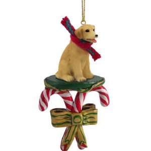  Candy Cane Yellow Lab Ornament
