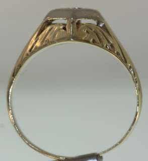14k yellow gold .15 european diamond engagement ring 4g  
