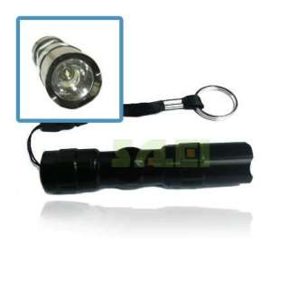 Black 3W 1AA Mini LED Outdoor Police Flashlight Torch  
