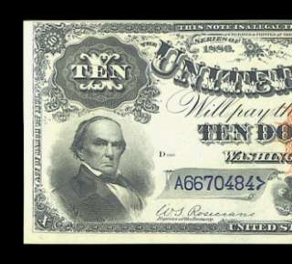 1880 $10 LEGAL TENDER JACKASS NOTE INCREDIBLE CHOICE/GEM UNC  