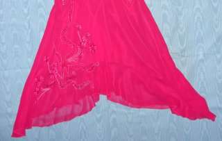 Gorgeous CACHE Evening DRESS Gown STUNNING Pink CUTOUTS Beading 4 