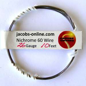 Nichrome wire, 26 gauge, 10 feet  