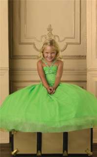   13225 Girls Pageant Dresses / Flower Girl Dress On Sale  Lime Size 14