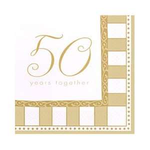  50th Gold Anniversary Party Supplies 13 Lunch Napkin 