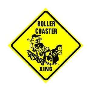 ROLLER COASTER CROSSING amusement fun sign