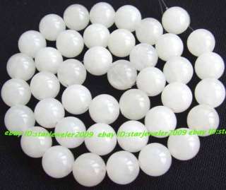 new 10mm Natural White Jade Round Gemstone Beads 15  
