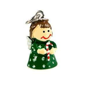 Roly Polys 3 D Hand Painted Resin Angel in Green Dress Holding Candy 