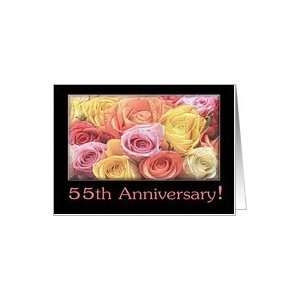 55th Anniversary mixed rose bouquet Card Health 