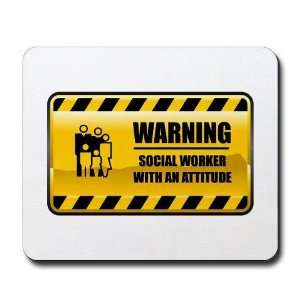  Warning Social Worker Funny Mousepad by  Office 