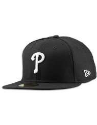 MLB Philadelphia Phillies Black with White 59FIFTY Fitted Cap