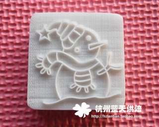 Z29 Handmade Soap Resin Stamp Seal Soap Mold Mould SNOWMAN 5X5CM 