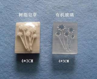 Z15 Handmade Soap Resin Stamp Seal Soap Mold Mould FLOWERS 4X3CM 