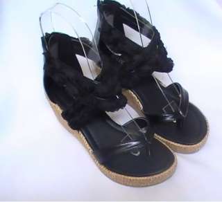 Girls Black Espadrille Sandals (Tea 1) YOUTH Sz 10  