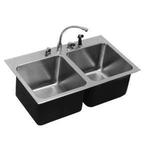 Just Ledge Type Deep Double Bowl Stylist Topmount Stainless Steel Sink 