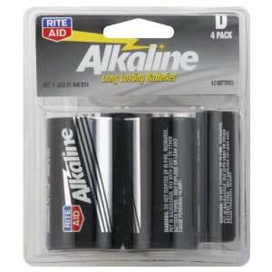  Rite Aid Batteries, Alkaline, D, 1.5 Volts, 4 Pack 4 