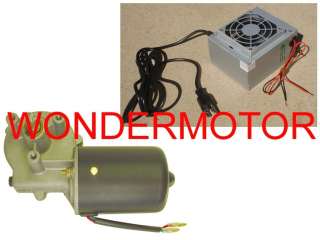   Electric Gear Motor 12v Gearmotor DC + Power Supply 115v/230v  
