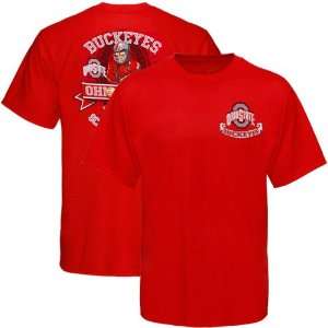  NCAA Ohio State Buckeyes Scarlet Banner Mascot T shirt 