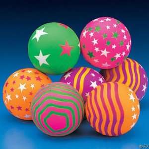  Rubber Jumbo Neon Star Handballs [Toy] 