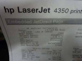   4350N Laser Printer / Under 125,000 Pages count 829160416069  