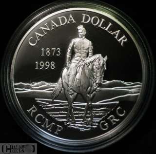 1998 Canada $1 Proof Silver Dollar   RCMP 125th Ann.  